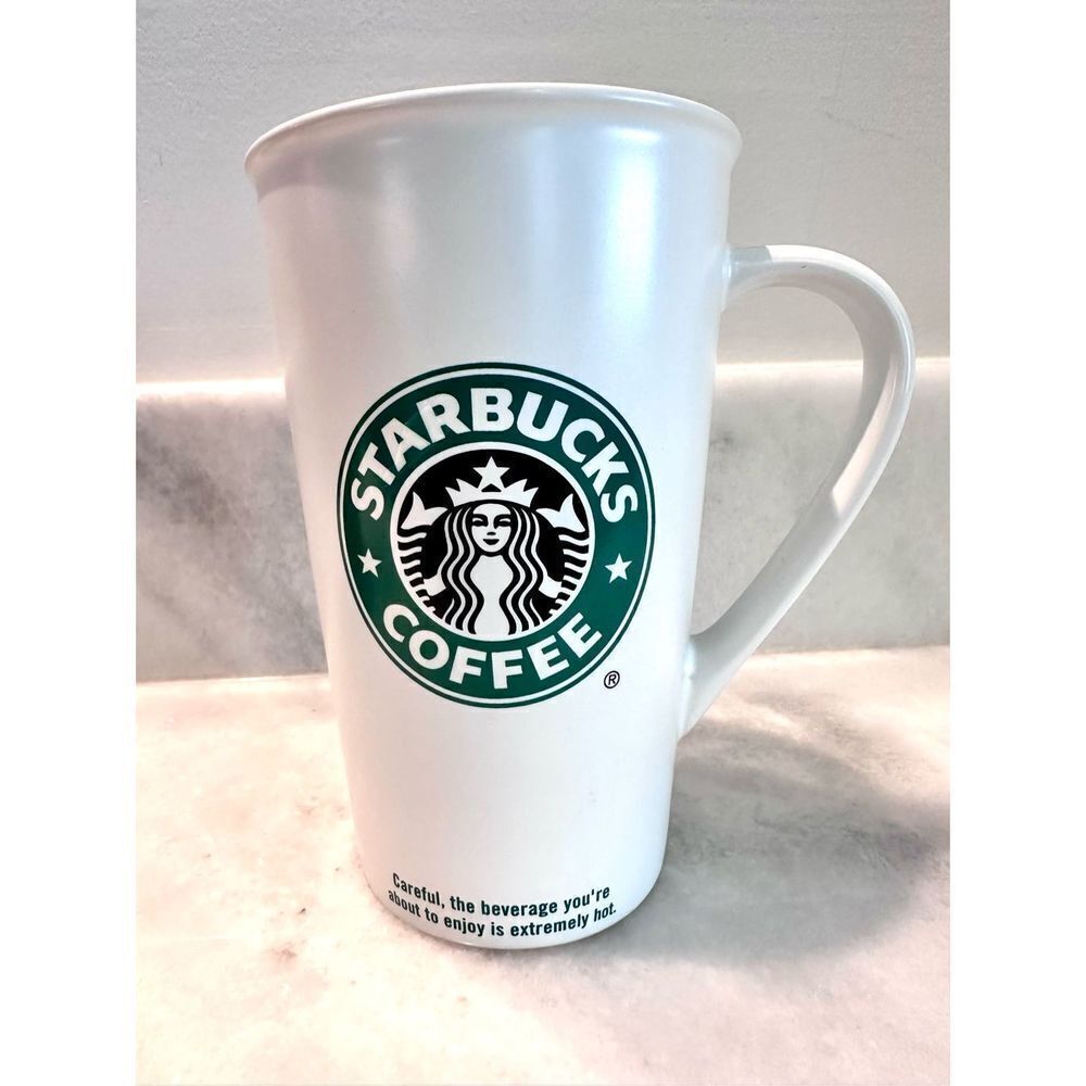 Starbucks Coffee SUPER RARE Vintage circa 2005 Tall White Signature Coffee Cup M